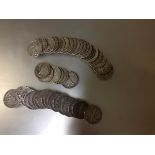 A group of c. 46 U.S. Liberty Walking half dollars, mostly 1930's/40's, 900 standard