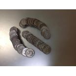 A group of U.S. 40% silver Kennedy half dollars