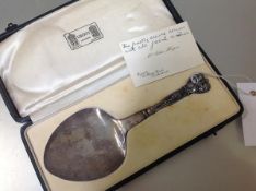 Liberty & Co., a silver pastry server, in the Arts & Crafts taste, Birmingham 1935 with George V &