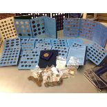 A mixed lot of US coins, including Indian Head cents, Wheatsheaf cents, proof sets 1963 X 2, Buffalo