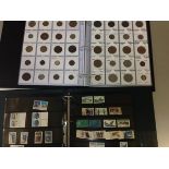 A collector's album of c. 110 coins, mixed World 19th/20th century, many silver and one small