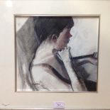 •Alexandra (Sandie) Gardner (Scottish, b. 1948), A Pensive Pose, signed lower left, pastel,