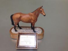 A Royal Worcester limited edition porcelain model of Arkle, owned by the Duchess of Westminster,