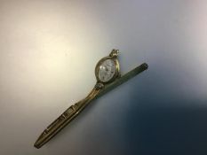 A 1950s/60s Hermes seventeen jewel yellow metal lady's cocktail wristwatch on gold plated