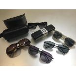 Five various pairs of sunglasses including Police, Jaeger etc. and Wayfarer style sunglasses (some