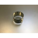 A modern Birmingham silver napkin ring with etched panelled design (20.9g)