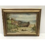 RW Bates, Northumberland Coast with Children, watercolour, signed (17cm x 24cm)