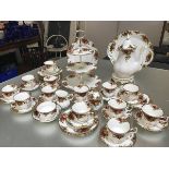 A forty five piece Royal Albert Old Country Rose pattern tea and coffee service, complete with