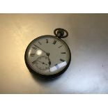 A Victorian silver enamelled pocket watch with subsidiaries dial and roman numerals (4.5cm)