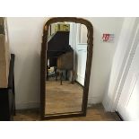 A gilded scalloped frame rectangular Queen Anne style wall mirror (112cm x 54cm)