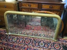 A Victorian gilded overmantle mirror (reputed to come from Hopetoun House) (h.69cm x 143cm)