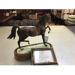 A Royal Worcester limited edition porcelain model of a Hackney Stallion, by Doris Lindner, mounted