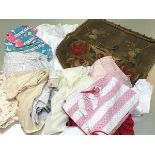 A collection of children's baby gowns with drawn thread and lace edge, children's pillowcases,