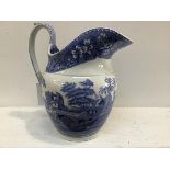 A Spode blue and white Tower pattern ewer with impressed mark verso (h.12cm base: 12cm)