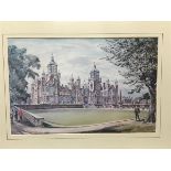 P Wood, Daniel Stewarts and Melville College, Edinburgh, lithographic print, 30/500, signed (35cm