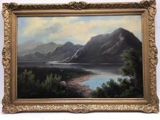 J. McEuan, Highland Loch Scene, oil on canvas, signed (49cm x 75cm excluding frame)