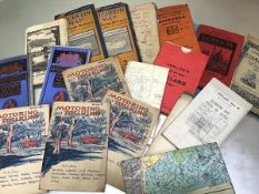 A collection of vintage motoring maps including Great Britain, London, Edinburgh, Ireland, Glasgow