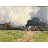 Robert Russell Macnee (1866-1952), Scottish, Farmyard Scene with Cattle, watercolour, signed and