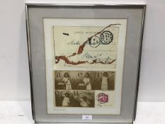 John F.... Carte Postale, lithograph, signed in pencil, artists' proof (38cm x 29cm excluding