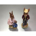 A Royal Doulton Bunnykins figure, Dolly Bunnykins and a Royal Doulton Bunnykins figure, Mr Bunnykins