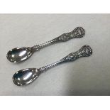 A pair of Victorian Scottish silver mustard spoons, John Muirhead, Glasgow, 1869 (36.83g)