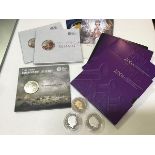 A collection of five pound silver proof coins, nickel coins etc. including We Who Remain, 2006, 70th