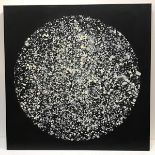 Tambo, A circular Splattered Moon, on canvas (90cm x 90cm) accompanied by similar decorated