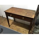 A 19thc mahogany side table, the rectangular top with moulded edge, fitted single frieze drawer,