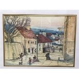 Margaret Shaw, Canonmills, 1891, pen and ink drawing highlighted with colour, signed and dated