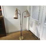A 1950s Armature Hantverk of Gothenberg anodised black and metal triple branch floor lamp, with