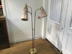 A 1950s Armature Hantverk of Gothenberg anodised black and metal triple branch floor lamp, with