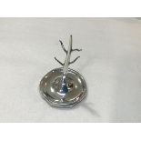 An Edwardian Birmingham silver ring stand of tapered form with four branches, on circular base (base