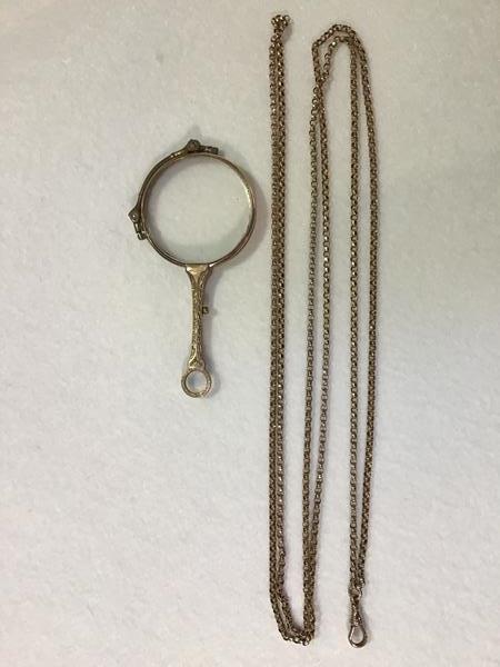 A 9ct gold belcher link guard chain, complete with barrel swivel (l.62cm) (11.59g) and a pair of