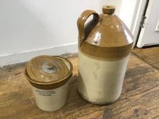 A Price of Bristol large stoneware five gallon jar and a Patrick Laing, Catherine Street, Edinburgh,