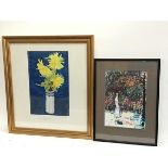 La Come, The Crysanthemums, pastel (35cm x 22cm excluding frame) and Luxembourg Gardens, print 50/