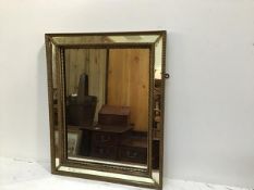 A 19thc gilded composition and mirror panelled wall mirror (54cm x 44cm)