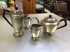 An Epns four piece Celtic style bordered tea and coffee service (coffee pot: h.21cm)