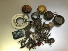 Miscellaneous early pocket watch part cases including one gilt chased, a silver verge style, an