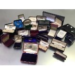 A large collection of vintage Edwardian and later jewellery boxes including ring boxes, pendant