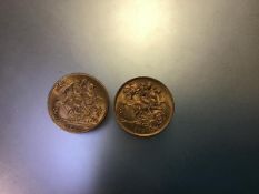 A George V half sovereign, 1913 and a George V half sovereign, 1913 (2)