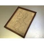 Paul Bludell, Peter, pencil sketch, c.1910/20, signed, in original oak frame (20cm x 15cm)