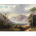 J.D. Clarke, St Mary's Loch, oil on panel, signed and dated '89 and inscribed verso (19cm x 29cm