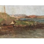 George Davidson (Scottish) 1872-1910 On the Ythan near Newburgh, oil on canvas board, signed (24cm x