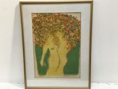 Sylvia von Hartmann RSW., Adam and Eve, silkscreen print, 9/12, signed and dated '66 (35cm x 25cm