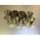 A set of twelve modern silver napkin rings (276g)