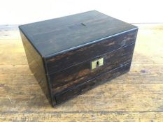 A Victorian coromandel brass bound box or travelling case