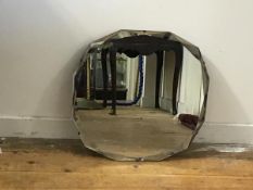 An octagonal frameless wall mirror, c.1930 (51cm x 51cm)