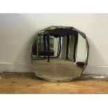 An octagonal frameless wall mirror, c.1930 (51cm x 51cm)