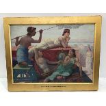 Alex M McLellan, Daughters of Egypt, oil on canvas, signed, in gilt frame (25cm x 36cm excluding