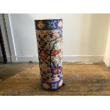 An early 20th Japanese Imari umbrella/stick stand of cylinder form